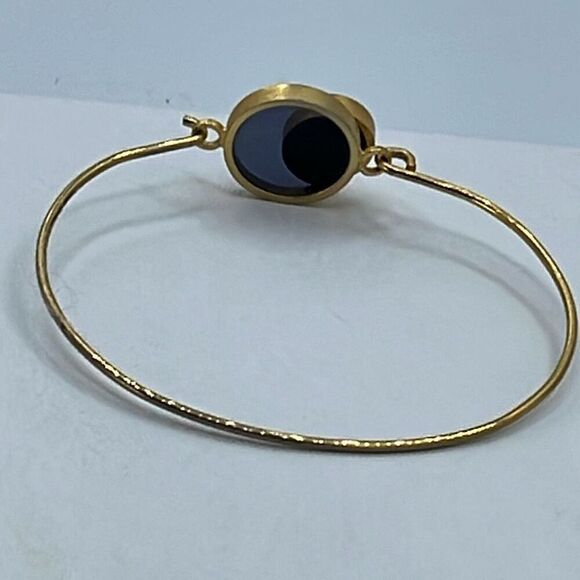 Vintage double glass circles hook front bracelet - Picture 5 of 7